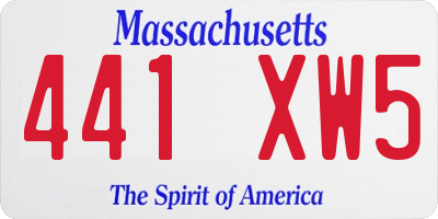 MA license plate 441XW5