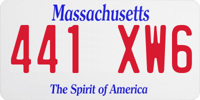 MA license plate 441XW6