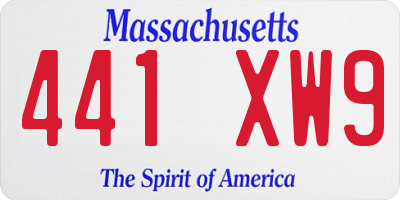 MA license plate 441XW9