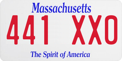 MA license plate 441XX0