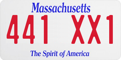 MA license plate 441XX1