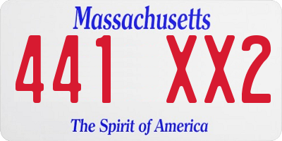 MA license plate 441XX2