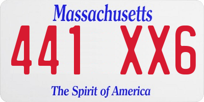 MA license plate 441XX6