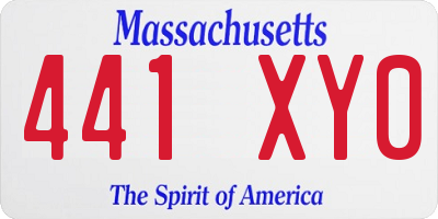 MA license plate 441XY0