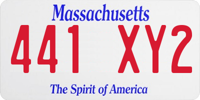 MA license plate 441XY2