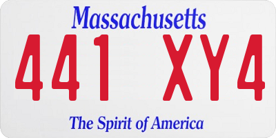 MA license plate 441XY4