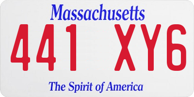 MA license plate 441XY6