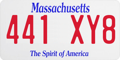 MA license plate 441XY8