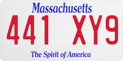 MA license plate 441XY9
