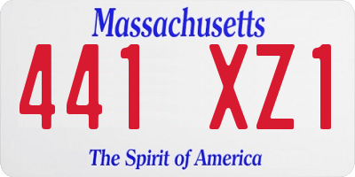 MA license plate 441XZ1