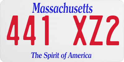 MA license plate 441XZ2