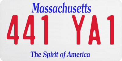 MA license plate 441YA1