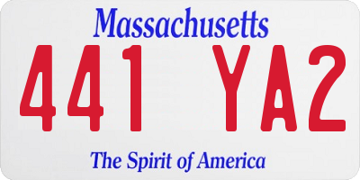 MA license plate 441YA2
