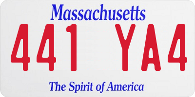 MA license plate 441YA4