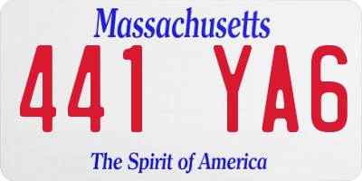 MA license plate 441YA6