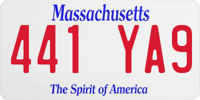 MA license plate 441YA9
