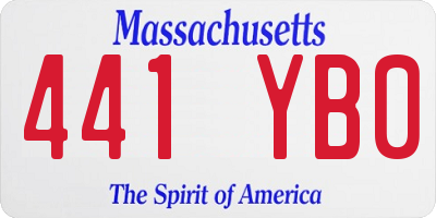 MA license plate 441YB0