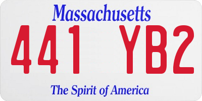 MA license plate 441YB2