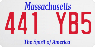 MA license plate 441YB5