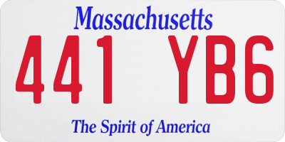 MA license plate 441YB6