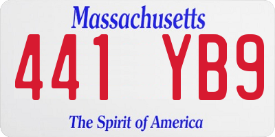 MA license plate 441YB9