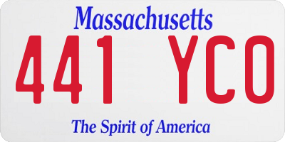 MA license plate 441YC0