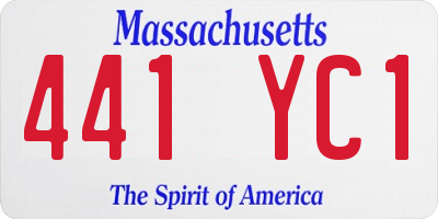 MA license plate 441YC1