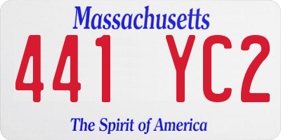 MA license plate 441YC2