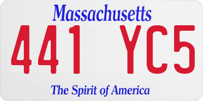 MA license plate 441YC5