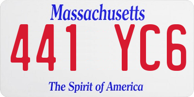MA license plate 441YC6