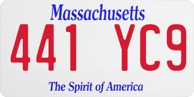 MA license plate 441YC9
