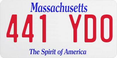 MA license plate 441YD0