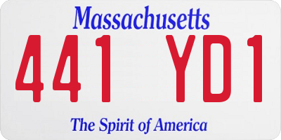 MA license plate 441YD1