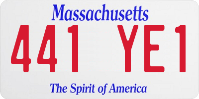 MA license plate 441YE1