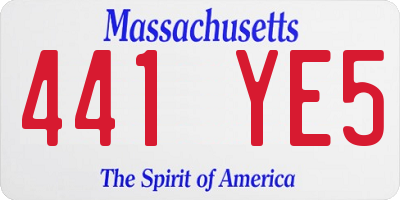 MA license plate 441YE5