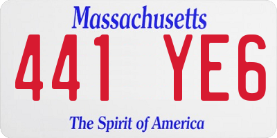 MA license plate 441YE6