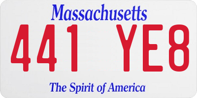MA license plate 441YE8