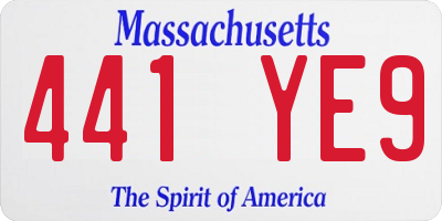 MA license plate 441YE9