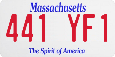 MA license plate 441YF1