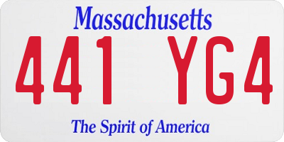 MA license plate 441YG4