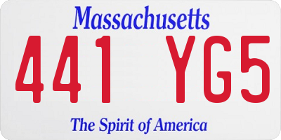 MA license plate 441YG5