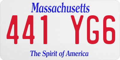 MA license plate 441YG6