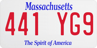 MA license plate 441YG9
