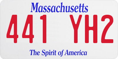 MA license plate 441YH2