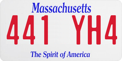 MA license plate 441YH4