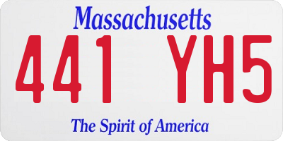 MA license plate 441YH5