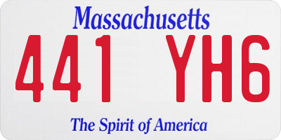 MA license plate 441YH6