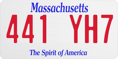 MA license plate 441YH7