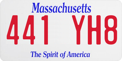 MA license plate 441YH8