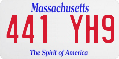 MA license plate 441YH9